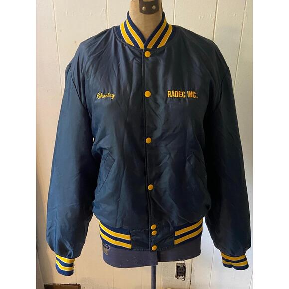 Vintage Windbreaker Blue and Gold Mens Large - Picture 1 of 5